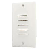 LED steplight louvered faceplate and discrete wallbox device
