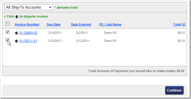How to Pay Online: Choose Invoices