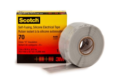 70 - Silicone Rubber Elec Tape, 1" X 30', Sky BL/Gy - Scotch