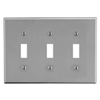 P3GY - Wallplate, 3-G, 3) Tog, Gy - Hubbell Wiring Devices