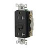 GFRTW20BLK - 20A 125VAC Comm TRWR GFR Black - Hubbell Wiring Devices