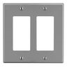 P262GY - Wallplate, 2-G, 2) Dec, G - Hubbell Wiring Devices