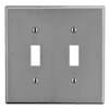 P2GY - Wallplate, 2-G, 2) Tog, Gy - Wiring Device-Kellems