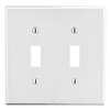 P2W - Wallplate, 2-G, 2) Tog, WH - Hubbell Wiring Devices