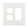 PJ826W - Wallplate 2G Dup/Deco Combo Poly Mid WH - Eaton